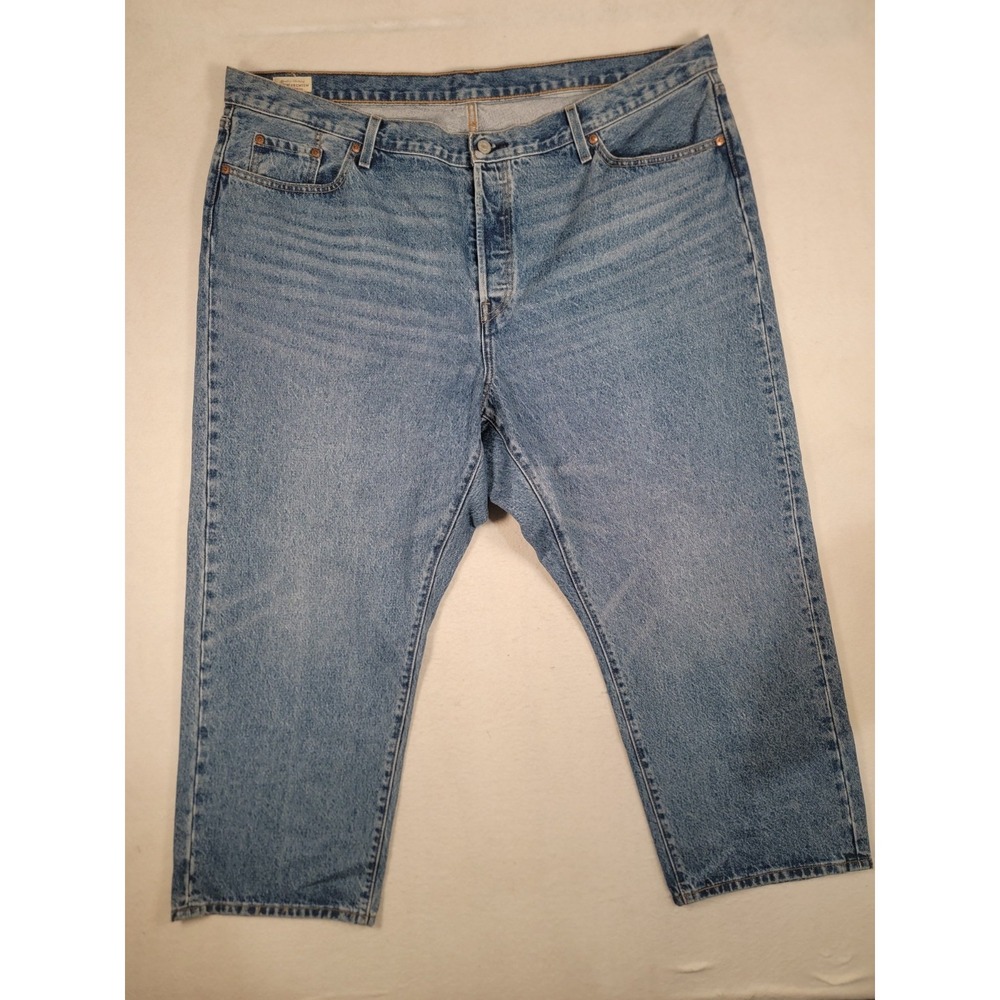 Levis 501 Jeans Womens Plus 22W Short Button Fly Classic Ankle Jeans Medium Wash